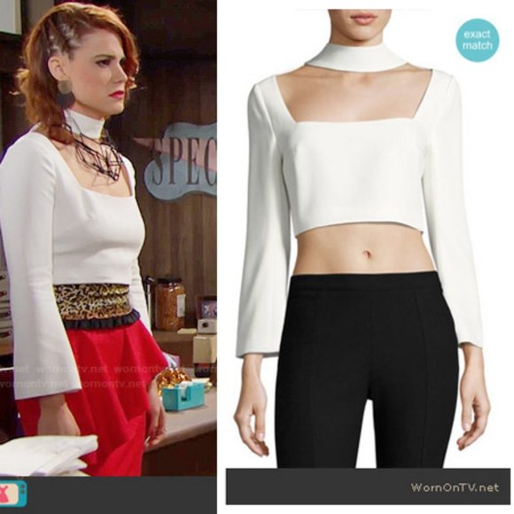 Cinq à Sept “Amara” choker collar crop top — BNWT - Picture 2 of 6